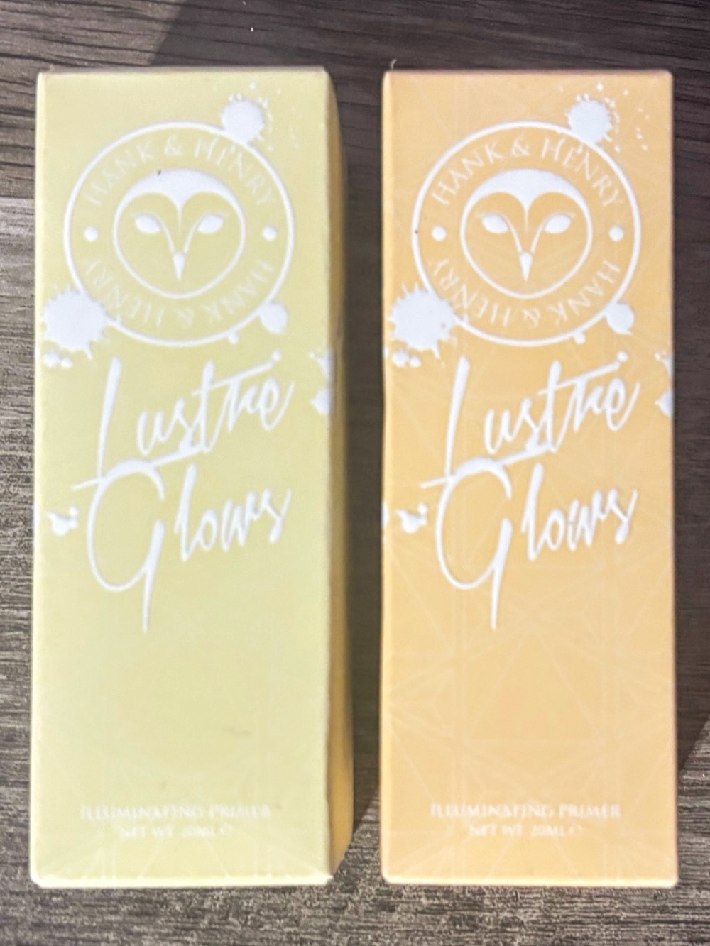 Hank Henry Beauty Lustre Glow Illuminating Primer Drops Gold & Light NEW 2Pc Set